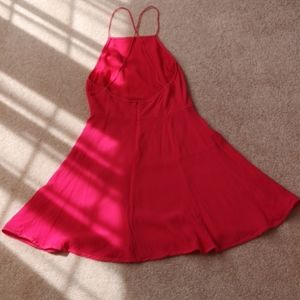 Wilfred red silk cross back dress